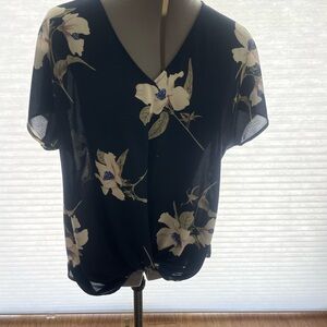 West Kei Black Floral Blouse